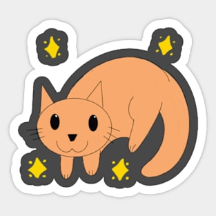 Floppy cat orange Sticker